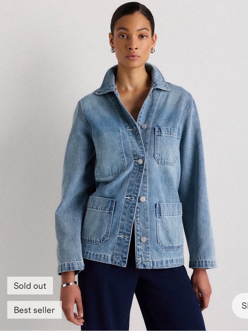 Quince Organic Cotton Denim Chore Jacket
